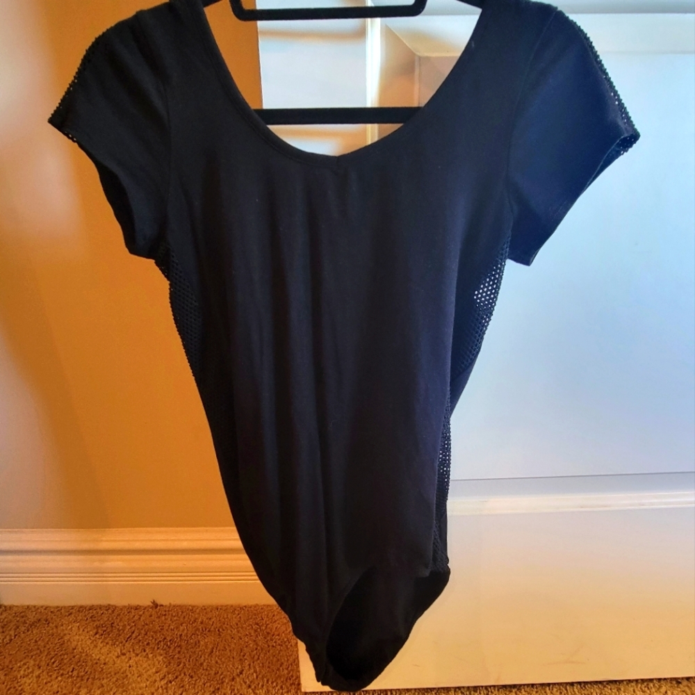 Swell black body suit with see through sides